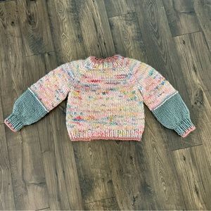 Handmade Wool Cowl Neck Crop Sweater